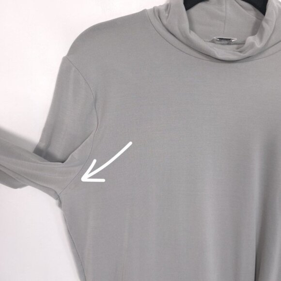 Aritzia Wilfred Women's Bodysuit LARGE Gray Long Sleeve Turtleneck Tencel Stretc - Picture 4 of 8